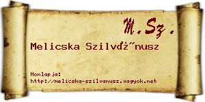 Melicska Szilvánusz névjegykártya